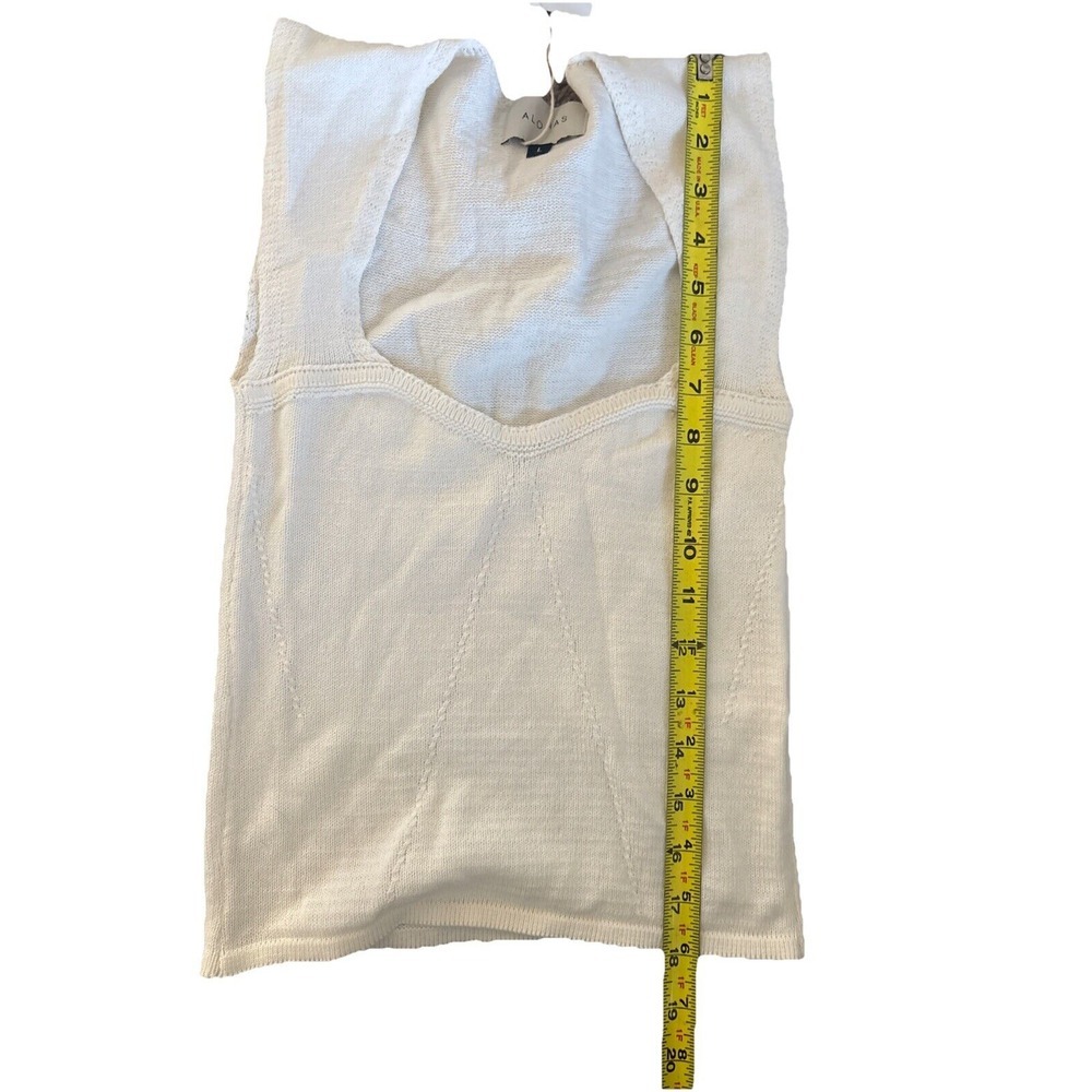 Alohas Peasant Corset Knit Top Size Large White Designed In Barcelona Made In EU - Picture 4 of 6